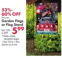 Boscov's Garden Flags or Flag Stand offer