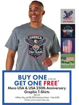 Boscov's Mens USA & USA 250th Anniversary Graphic T-Shirts offer