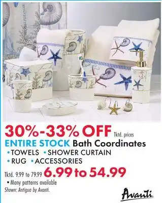 Boscov's ENTIRE STOCK Bath Coordinates offer