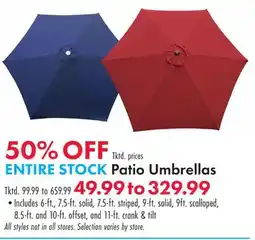 Boscov's Patio Umbrellas offer