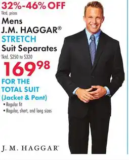 Boscov's Mens J.M. HAGGAR STRETCH Suit Separates offer