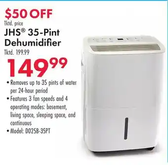Boscov's JHS 35-Pint Dehumidifier offer
