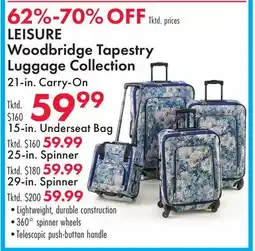 Boscov's LEISURE Woodbridge Tapestry Luggage Collection offer