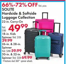 Boscov's SOLITE Hardside & Softside Luggage Collection offer