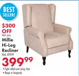 Boscov's Millie Hi-Leg Recliner offer