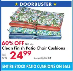 Boscov's Clean Finish Patio Chair Cushions offer