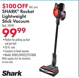 Boscov's SHARK Rocket Lightweight Stick Vacuum offer