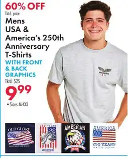 Boscov's Mens USA & America's 250th Anniversary T-Shirts offer