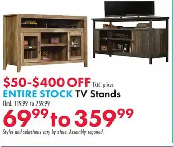 Boscov's ENTIRE STOCK TV Stands offer