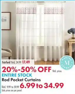 Boscov's Rod Pocket Curtains offer