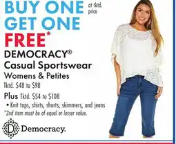 Boscov's DEMOCRACY Casual Sportswear offer