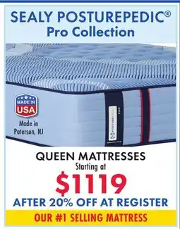 Boscov's POSTUREPEDIC Pro Collection QUEEN MATTRESSES offer