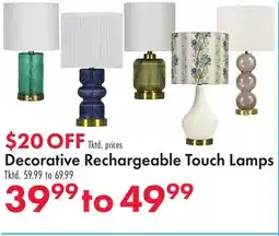 Boscov's Decorative Rechargeable Touch Lamps offer