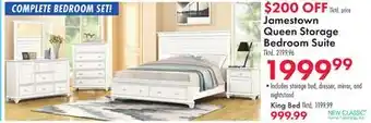 Boscov's Jamestown Queen Storage Bedroom Suite offer