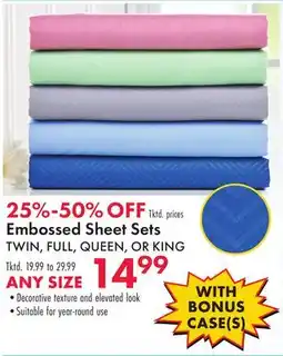 Boscov's Embossed Sheet Sets offer