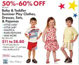 Boscov's Baby & Toddler Summer Play Clothes Dresses, Sets, & Pajamas offer