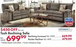 Boscov's Tosh Reclining Sofa offer