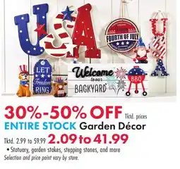 Boscov's ENTIRE STOCK Garden Décor offer