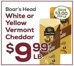 DeCicco & Sons Boar's Head White or Yellow Vermont Cheddar offer