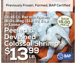 DeCicco & Sons Peeled & Deveined Colossal Shrimp offer