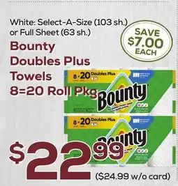 DeCicco & Sons Bounty Doubles Plus Towels 8=20 Roll Pkg offer