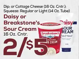 DeCicco & Sons Daisy or Breakstone's Sour Cream, 16 Oz. Cntr offer