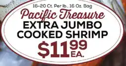 DeCicco & Sons Pacific Treasure EXTRA JUMBO COOKED SHRIMP offer