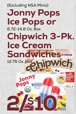 DeCicco & Sons Jonny Pops Ice Pops or Chipwich 3-Pk. Ice Cream Sandwiches 12.75 Oz. Box offer