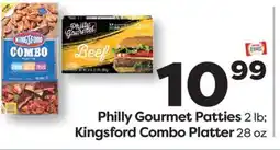 Weis Markets Philly Gourmet Patties 2 lb Kingsford Combo Platter 28 oz offer