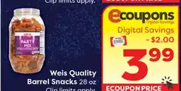 Weis Markets Weis Quality Barrel Snacks offer