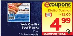 Weis Markets Weis Quality Beef Franks offer