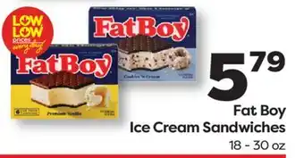 Weis Markets Fat Boy Ice Cream Sandwiches offer