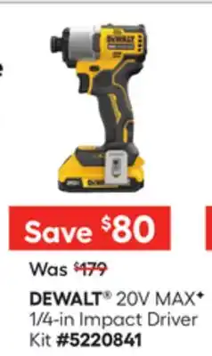 Lowe's 20V MAXF 1/4-in Impact Driver Kit offer