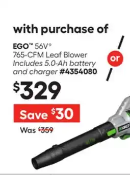 Lowe's 56VG 765-CFM Leaf Blower offer