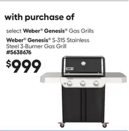Lowe's Genesis S-315 Stainless Steel 3-Burner Gas Grill offer