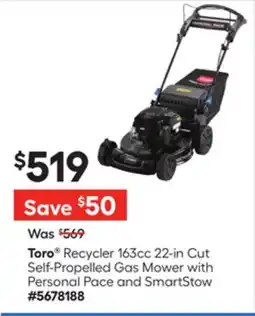 Lowe's Recycler 163cc 22-in Cut Self-Propelled Gas Mower with Personal Pace and SmartStow offer