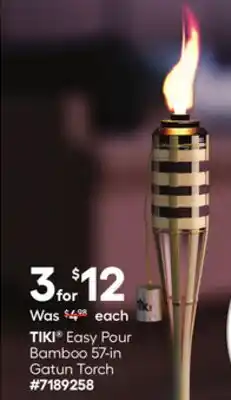 Lowe's Easy Pour Bamboo 57-in Gatun Torch offer