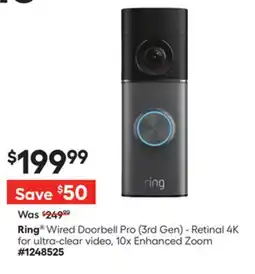Lowe's Wired Doorbell Pro (3rd Gen) - Retinal 4K for ultra-clear video, 10x Enhanced Zoom offer