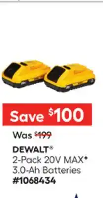 Lowe's 2-Pack 20V MAX◊ 3.0-Ah Batteries offer