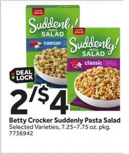 Stop&Shop Betty Crocker Suddenly Pasta Salad offer