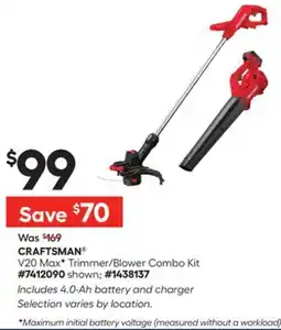 Lowe's V20 MaxF Trimmer/Blower Combo Kit offer