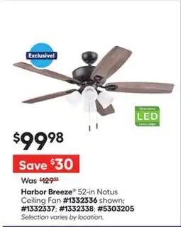 Lowe's 52-in Notus Ceiling Fan offer