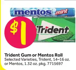Stop&Shop Trident Gum or Mentos Roll offer