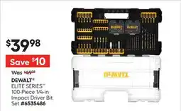 Lowe's ELITE SERIES 100-Piece 1/4-in Impact Driver Bit Set offer