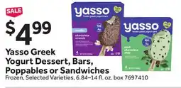 Stop&Shop Yasso Greek Yogurt Dessert, Bars, Poppables or Sandwiches offer