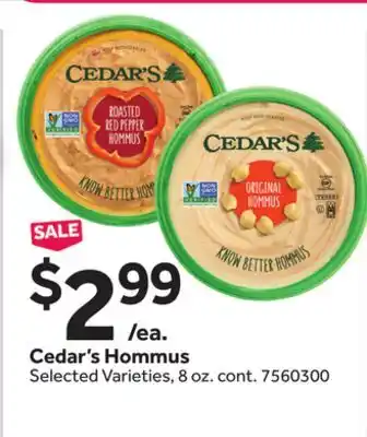 Stop&Shop Cedar's Hommus offer