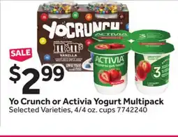 Stop&Shop Yo Crunch or Activia Yogurt Multipack offer