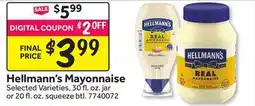 Stop&Shop Hellmann's Mayonnaise offer