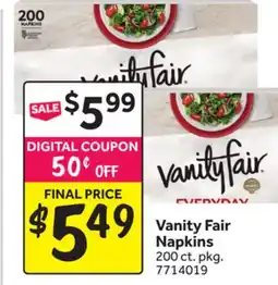 Stop&Shop Vanity Fair Napkins offer