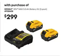 Lowe's 20VF MAX 5.0-Ah Battery Kit (2-pack) offer